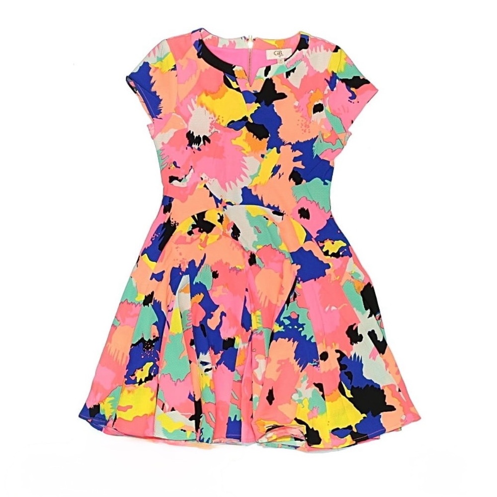 GB Girls Multicolor Abstract Print Dress | size 10